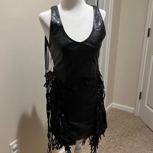 Black leather dress size XS